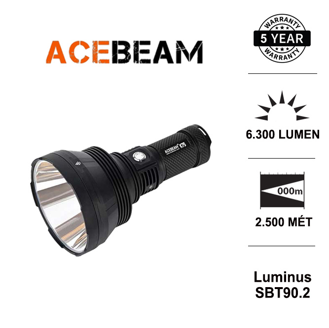 ACEBEAM K75 - đèn pin chiếu siêu xa độ sáng 6300 lumen chiếu xa 2500m bóng