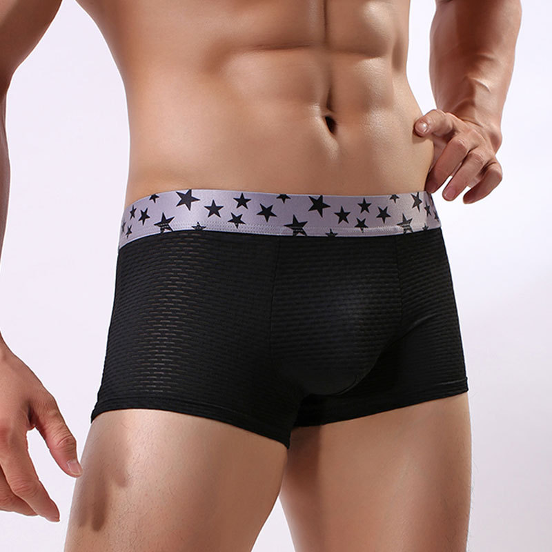 Hanlu Summer refreshing underwear Breathable mesh underwear comfortable sports briefs fashionable boxer briefs men's underwear