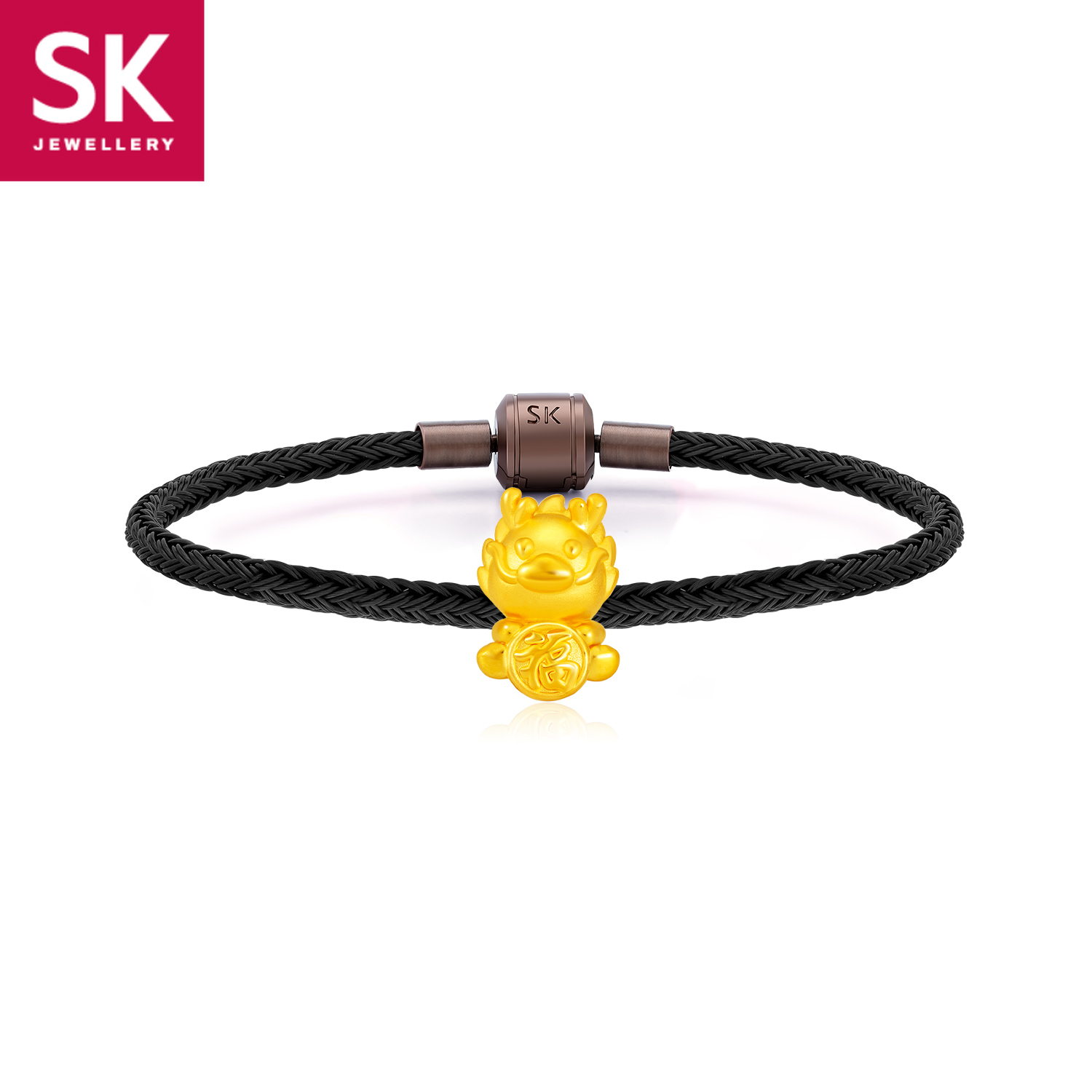 SK Jewellery Blessed Zodiac Dragon 999 Pure Gold Charm Bracelet