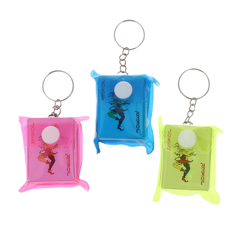 【Beiver Jewelry Store】Funny Mini Playing Card Keychain Paper Craft Gift Solitaire Prank Fun Small Board Game Toy for Creative G