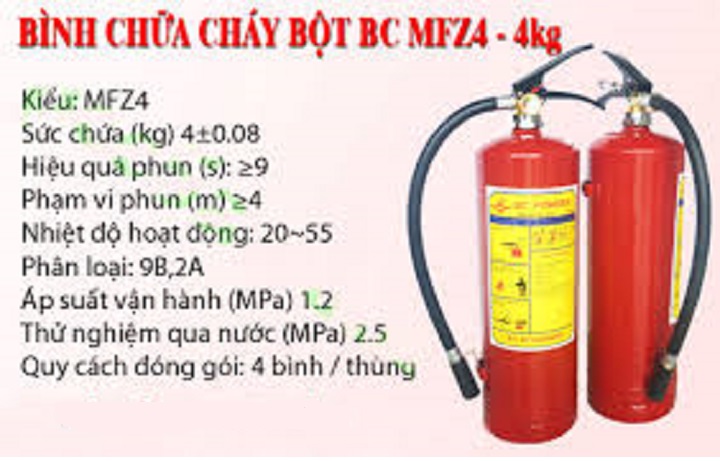 BÌNH CHỮA CHÁY MFZL4  ABC 4KG