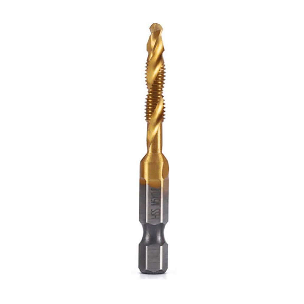 PETIYOUZA Compound Tap Screw Thread Bit Screw Machine Tap Drill Bits Tap Drill Bit Titanium Plated Shank Tap Drill Bits Hex Shank