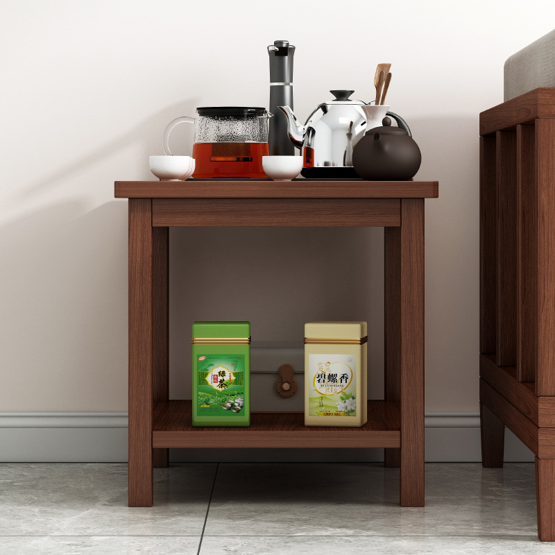 Tea table, small unit type, tea table with solid wood legs, small square table, living room, household small tea table, balcony, tea making small table