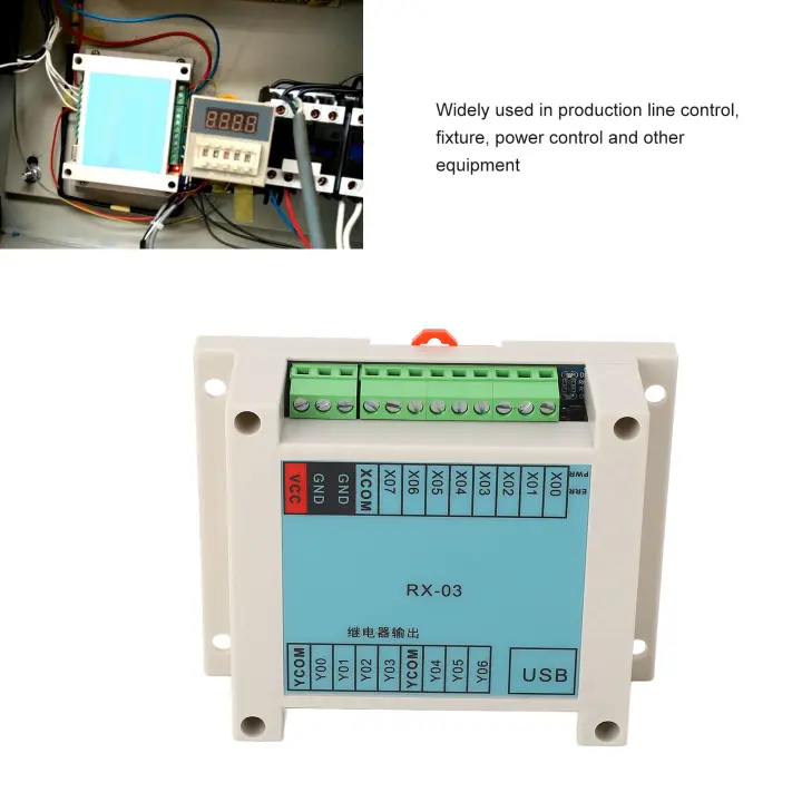 Programmable Logic Controller 8 Input 7 Output Computer Phone Programming Industrial Control Board 12-24V Supports Win7 Win10 Systems Android Phone