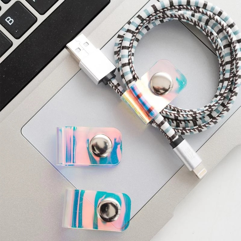3/1Pcs Đa Chức Năng PVC Dây Đeo Cáp Quan Hệ Dây Cuộn Clip Reusable Buộc Các Cáp Dây Tổ Chức