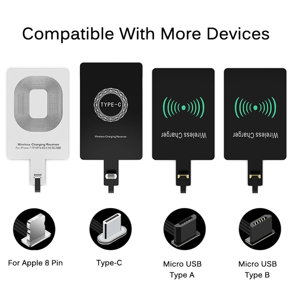 BUCHE Home, Office, Public Area High Efficiency Lightweight Universal Fast Charger Reception Coil Wireless Charging Receiver Accept Wire Receipt Connector