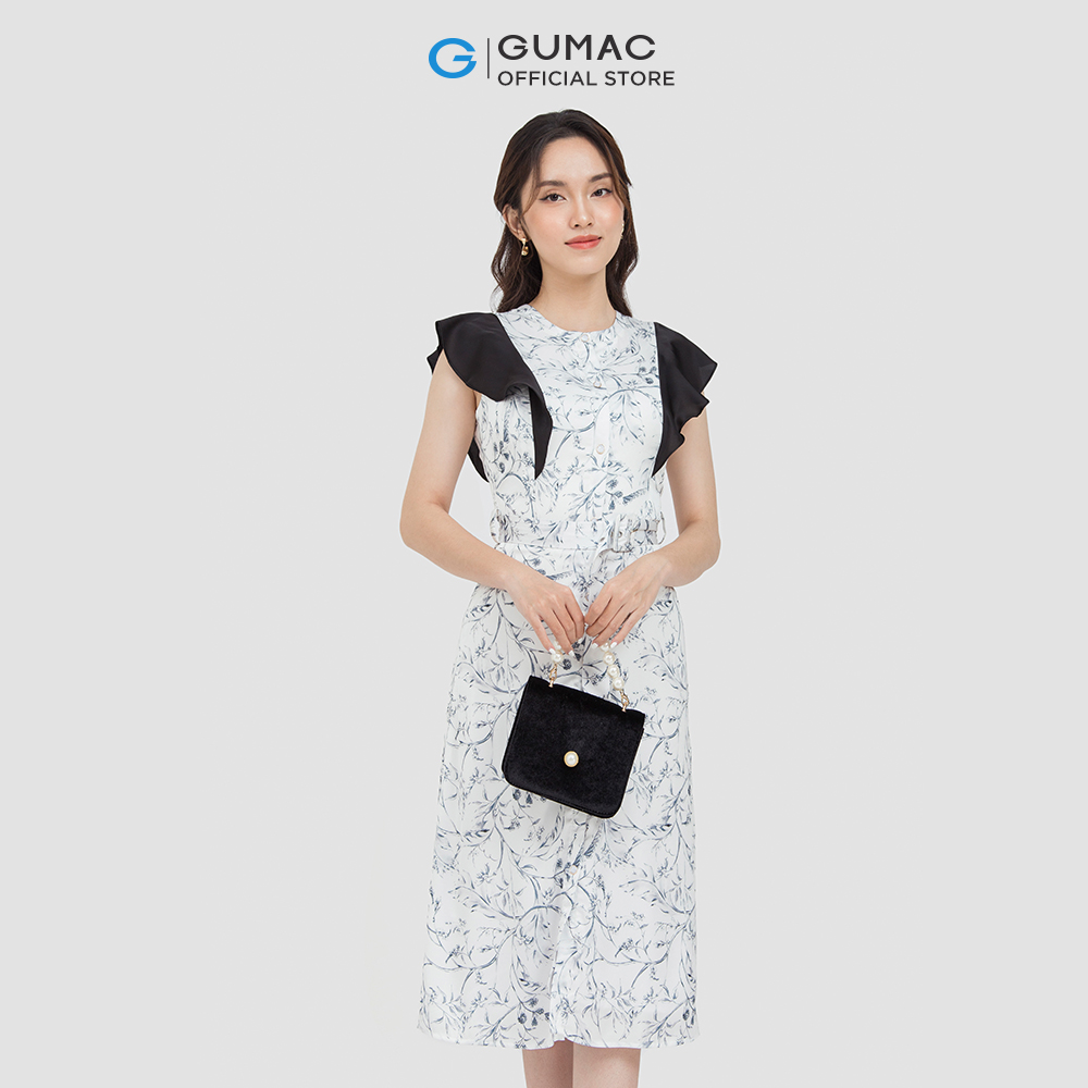 Đầm sơ mi nứ GUMAC DC05087 phối bèo