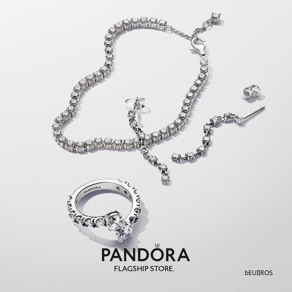 2024 New Pandora Sparkling Overlapping Band Ring