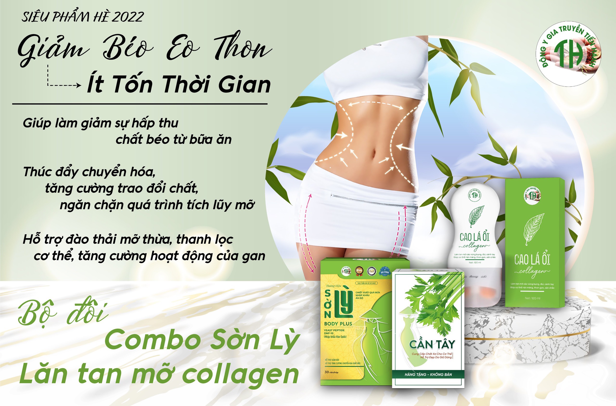 COMBO Giảm Cân Sờn Lỳ Plus và Lăn Tan Mỡ Cao Lá Ổi