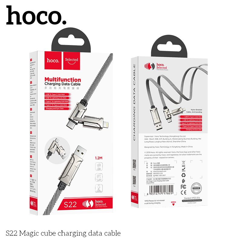 Cáp sạc nhanh 4in1 Hoco S22(QC3.0+PD 18W)