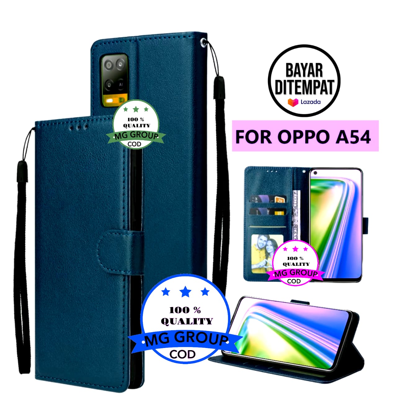 Flip Wallet Casing Hp Oppo A54 For Oppo A9 A5 2020 A15 A53 A32 A54