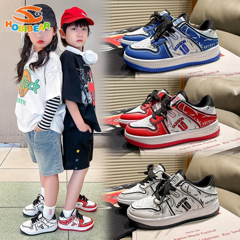 HOBIBEAR children s low top sneakers New fashionable boys leather casual