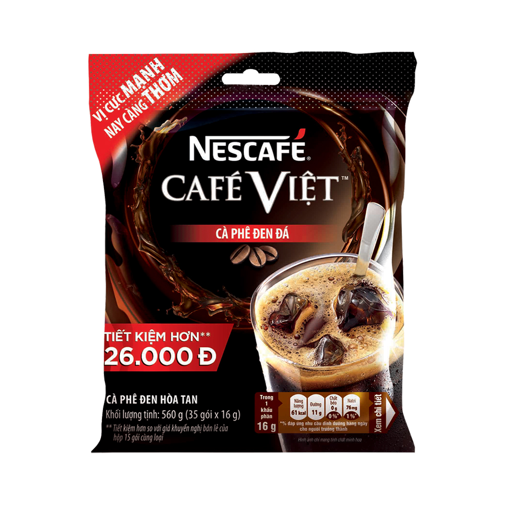 Cà phê hòa tan Nescafé café Việt cà phê đen đá Túi 35 gói x 16g thumbnail