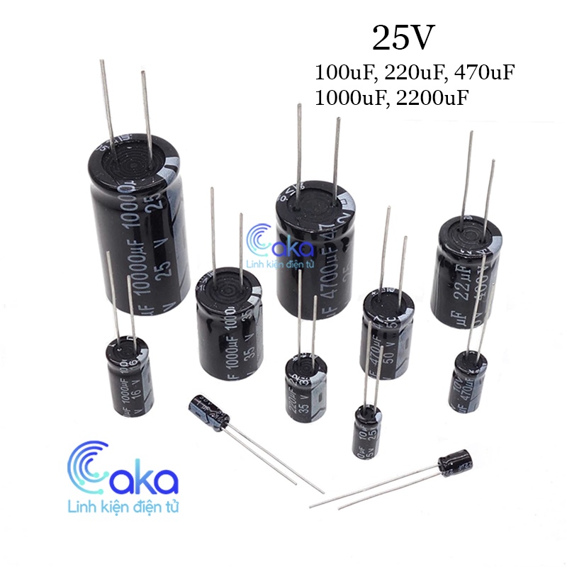 Tụ hóa 25v 100uf 220uf 470uf 1000uf 2200uf tụ điện phân cực capacitor