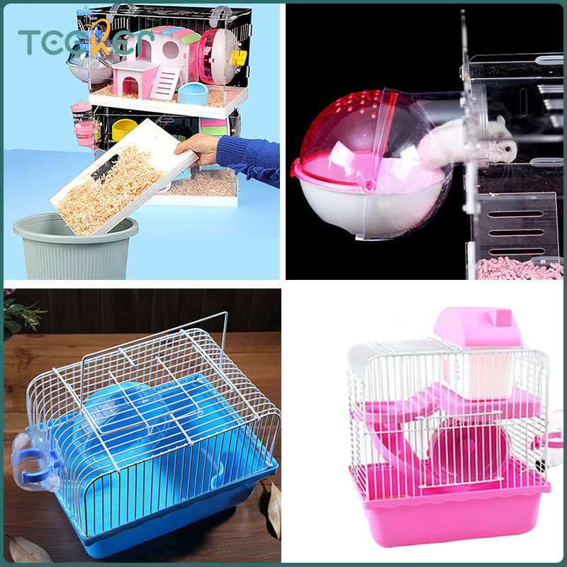 Teeker Gerbil and Hamster Cage Base Promotes Instinctual Burrowing While Containing Litter and Debris Includes ALL Accessories and Play Tunnels