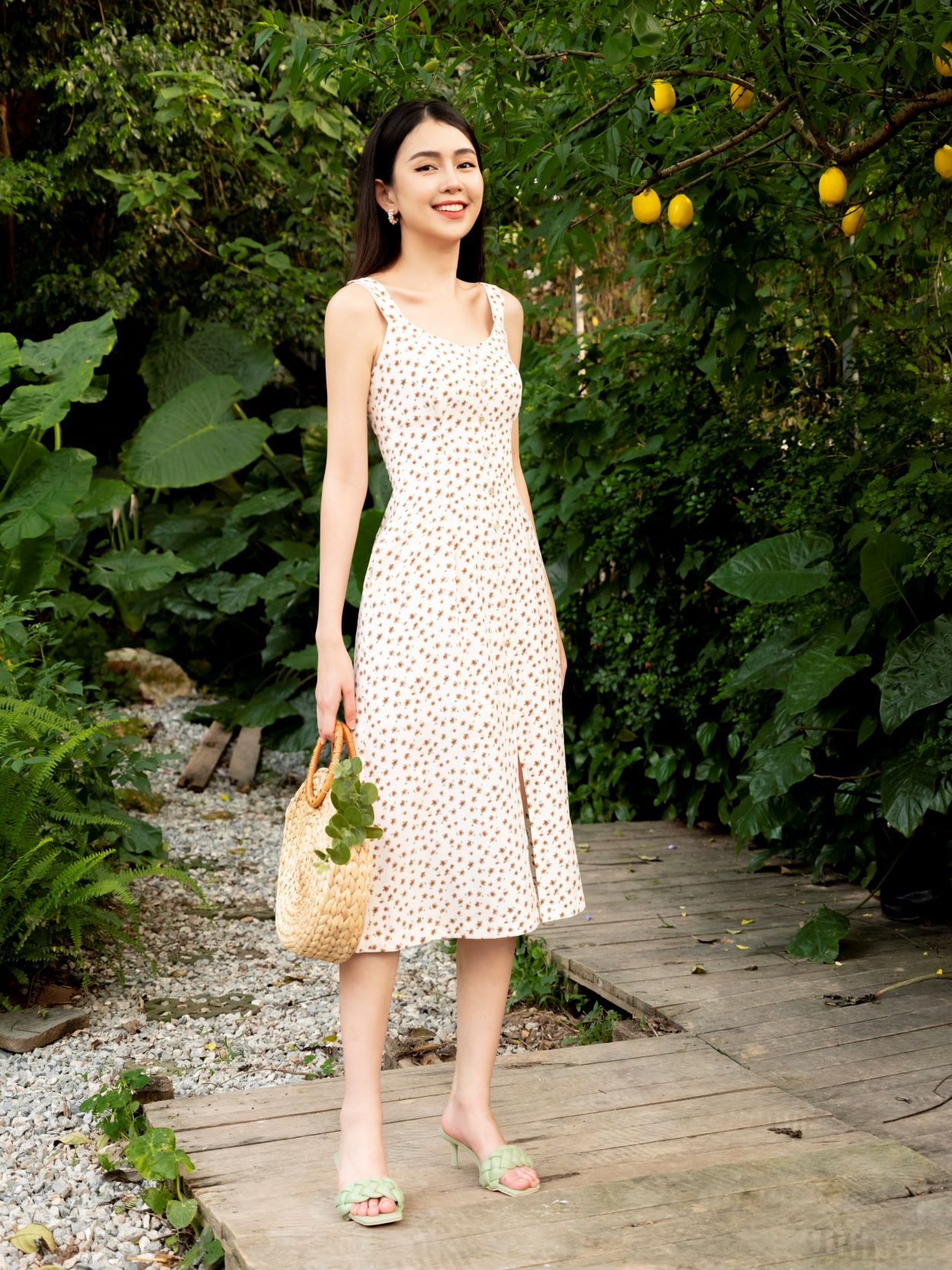 De Leah - Đầm Hoa 2 Dây - Thời Trang Thiết Kế