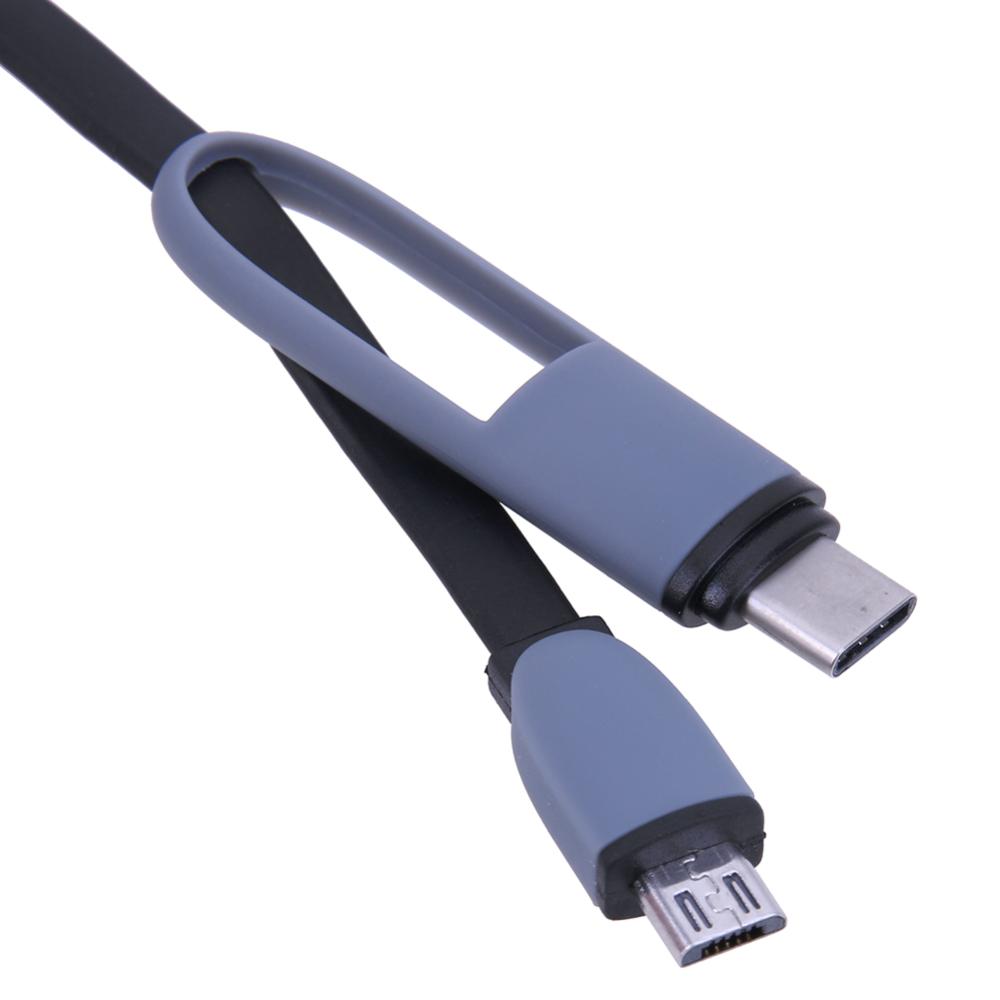 2 trong 1 Micro USB Type-C sạc cáp truyền dữ liệu xách tay cáp sạc đồng bộ dữ liệu dây phụ kiện cho điện thoại di động hệ điều hành Android