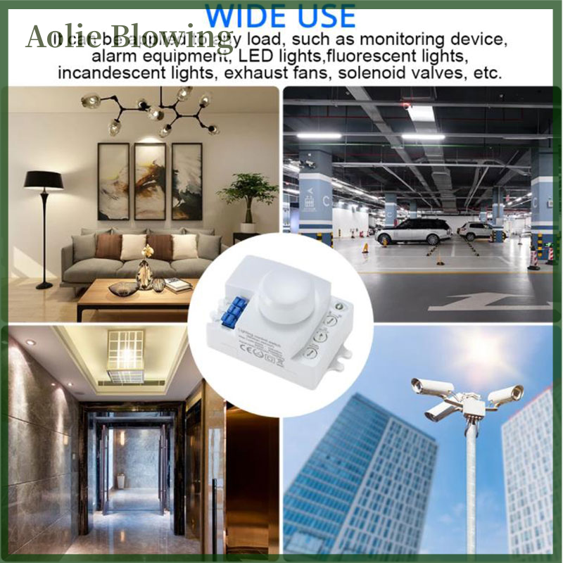 Aolie microwave sensor switch 5.8ghz hf 220v led 360 degree radar motion body sensor
