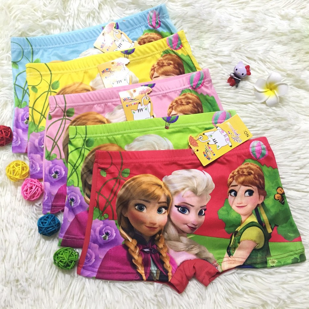 Set 10 Quần chíp đùi Ellsa cho bé gái-quần lót bé gái in hình công chúa elsa đáng yêu