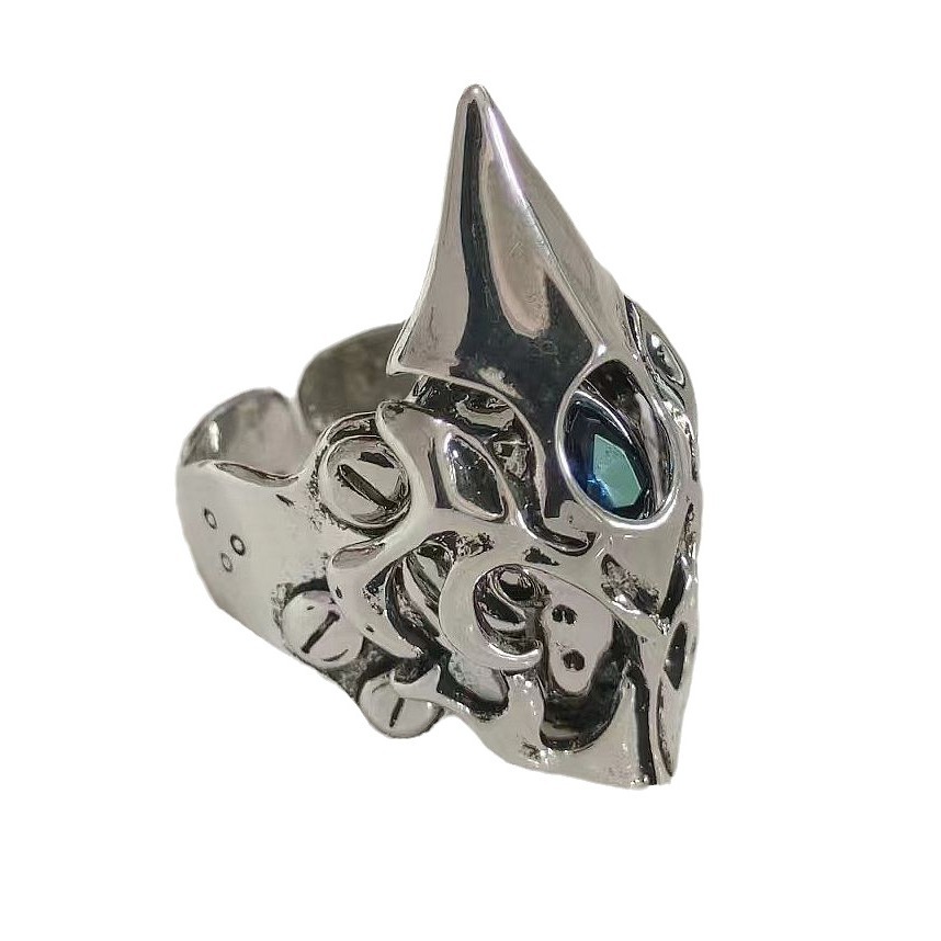 Mecha Mecha Helmet Ring Men's Single Ring Personality Duffian Handsome Trendy Men's Ring. 