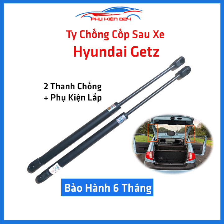 Bộ 2 ty thủy lực, ben hơi chống cốp sau ô tô Hyundai Getz kèm phụ kiện lắp