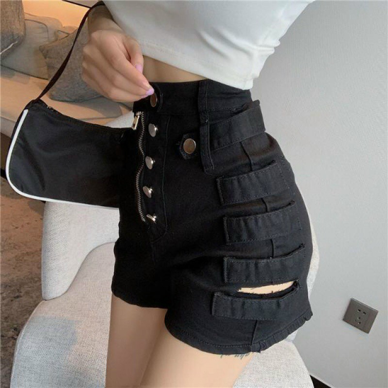 Quần short kaki lưng cao phối kiểu, 3 size HOT#38 NA