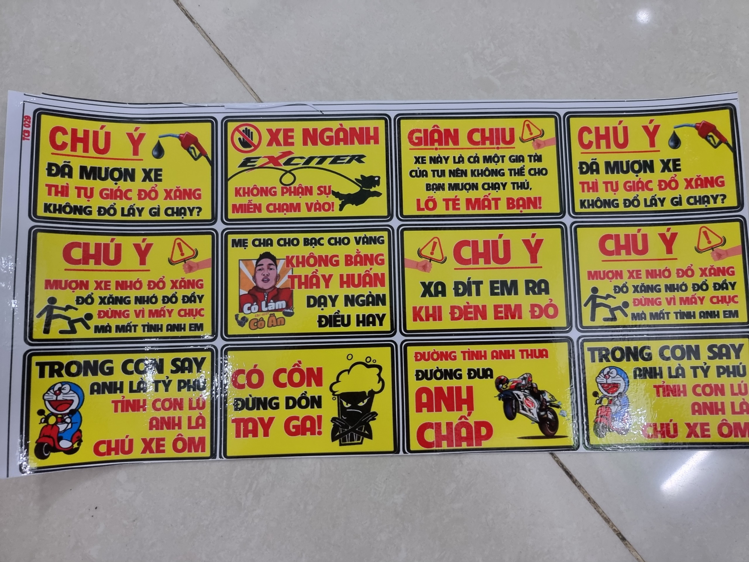 tem logo cảnh báo vui nhộn trọn bộ