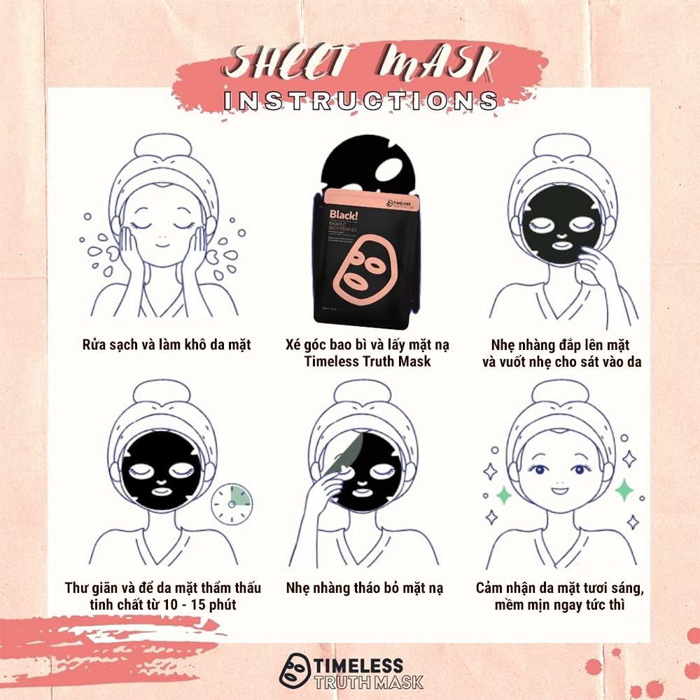Hộp 5 Mặt nạ Lụa Peptide se khít lỗ chân lông Timeless Truth Mask (Hộp 5 tấm x 30ml)