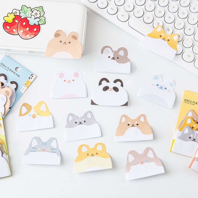 45 tờ dễ thương phim hoạt hình thú cưng phong cách ghi chú dán trường học văn phòng tearable ba mẫu giấy ghi nhớ Bộ