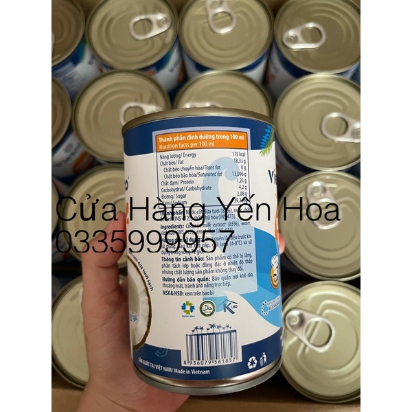 1 Lon NƯỚC CỐT DỪA TƯƠI VIETCOCO 400ml