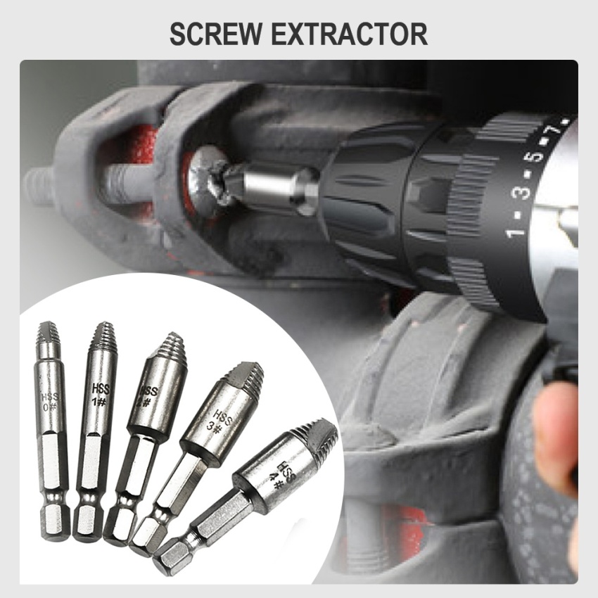 5pcs broken screw extractor broken screw removal tool