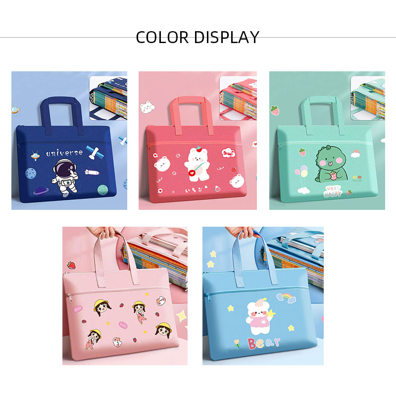 ELACCENT elementary school students' load-reducing ridge protection handbag Korean version of large-capacity book bag book storage bag remedial bag