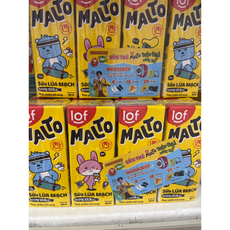1 Dây sữa Malto hương cacao lúa mạch 180ml