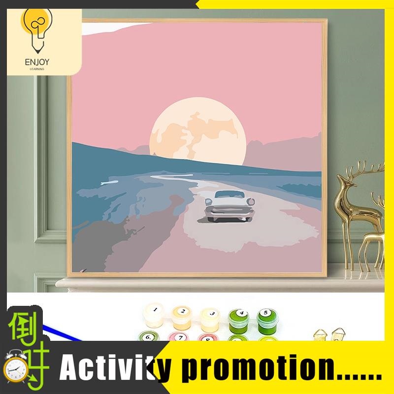 Digital Oil Paint By Numbers 20x 20cm Canvas Frame Number Painting