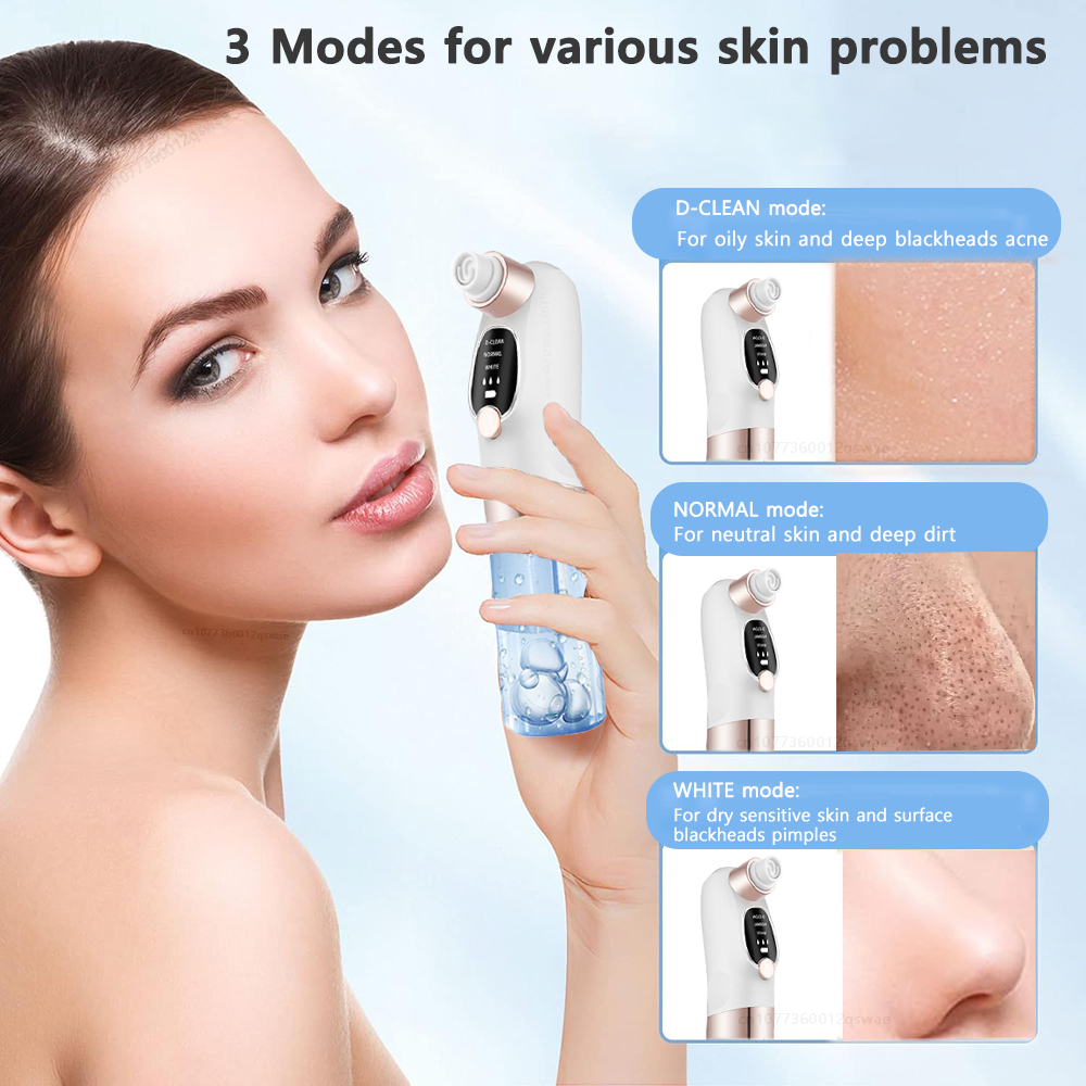 Blackhead Remover Pore Vacuum Face T Zone Cleaner Pimple Black Head Removal Electric Water Cycle Facial Nose Blackhead Removal. 
