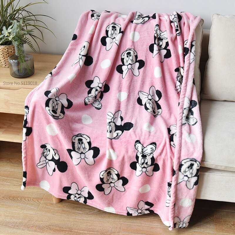 Cartoon Minnie Mickey Mouse Elsa Princess Throw Blanket Flannel Children Sheet Baby Boy Girl Birthday Gift 95X125cm