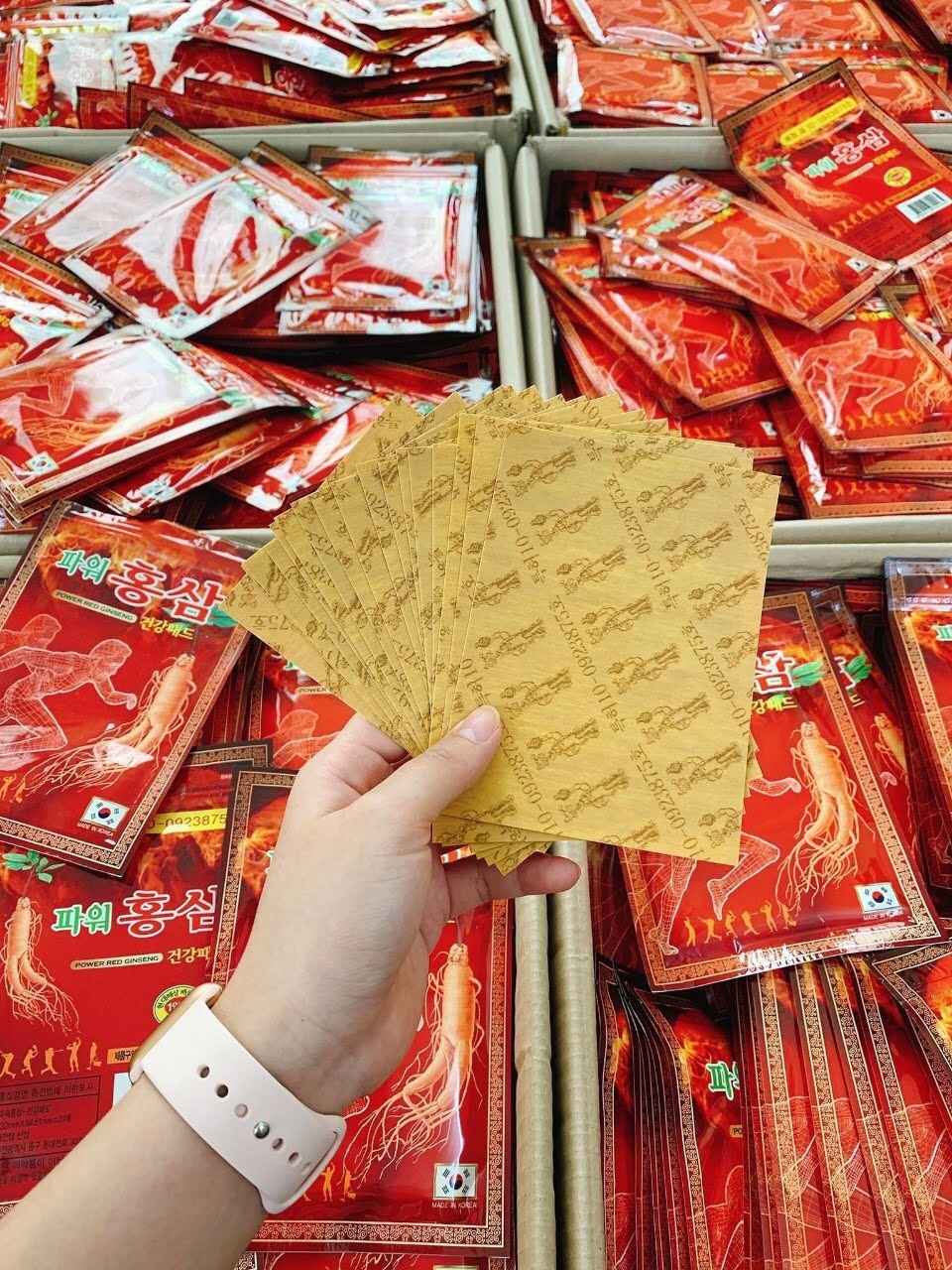 Combo 10 Gói Cao Dán Hồng Sâm Power Đỏ Hàn Quốc [20miếng/gói]
