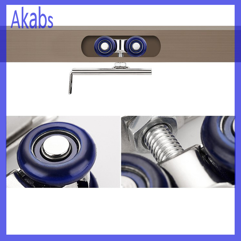 Akabs 2pcs/set Sliding Door Roller Hardware Slide Doors Pulley 4/8 Wheels Rail Track