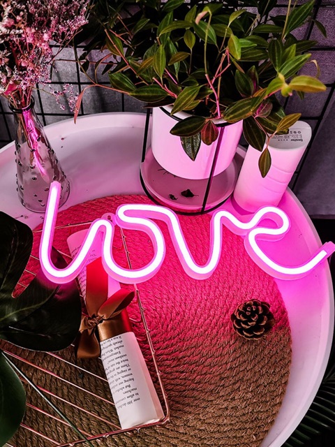 Chữ Love đèn led trang trí sinh nhật dùng pin