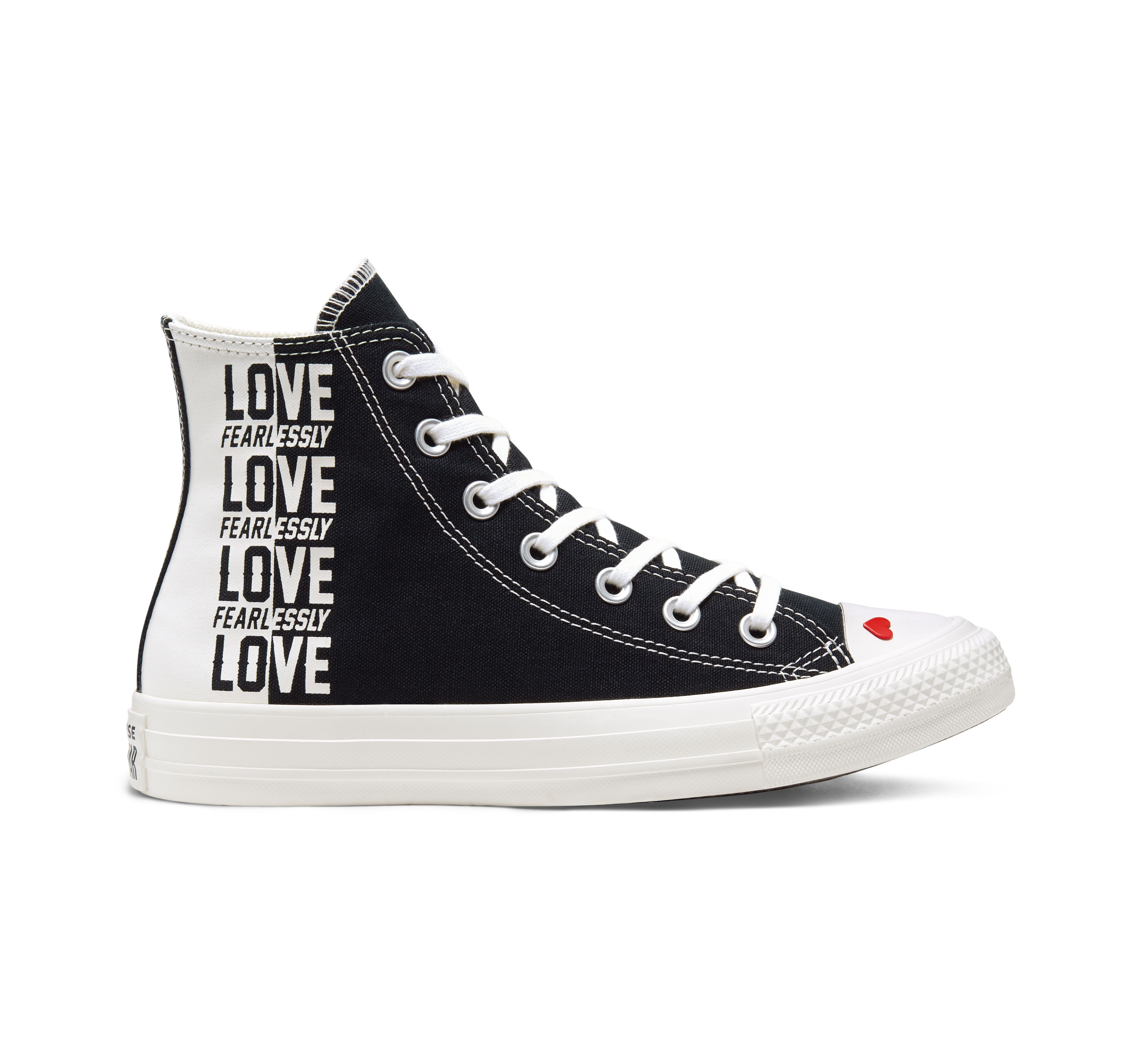 converse love fearlessly chuck taylor all star high top shoe