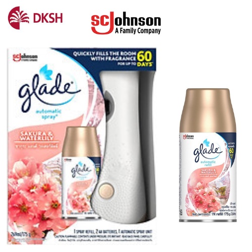 [GDN] Máy Xịt Phòng Tự Động GLADE 3in1 mẫu mới 2021 (Hương Sakura & Water Lily)