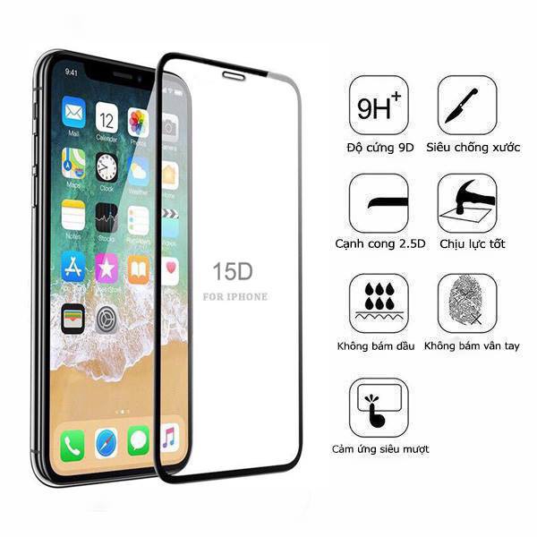 Kính cường lực iphone Full Màn 15D REMAX
