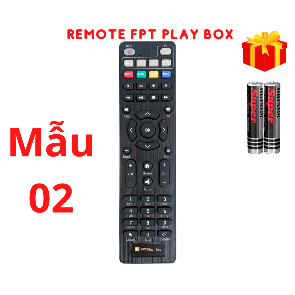 Remote điều khiển fpt play box mã 06, điều khiển đầu thu fpt play box 2017 - 2018 - tặng kèm pin - trang nguyễn computer
