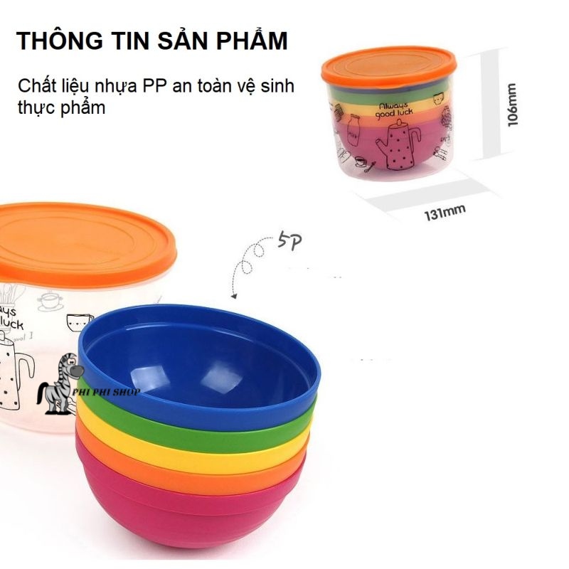 Bộ chén , ly , dĩa nhựa Lock&Lock dành cho bé Rainbow