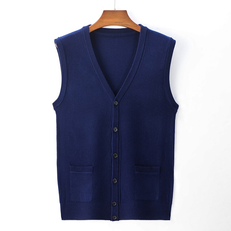 new hot 4 Colors Men Business Fashion Wool Vest Sweater Autumn Classic  Style V-Neck Knitted Vest Pullover Vest Tops Male Brand Clothing