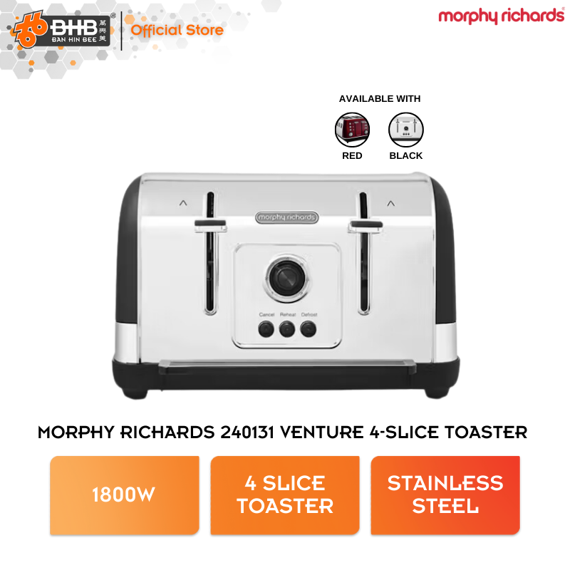 Morphy Richards Evoke Core Slice Toaster Red 240108 Variable