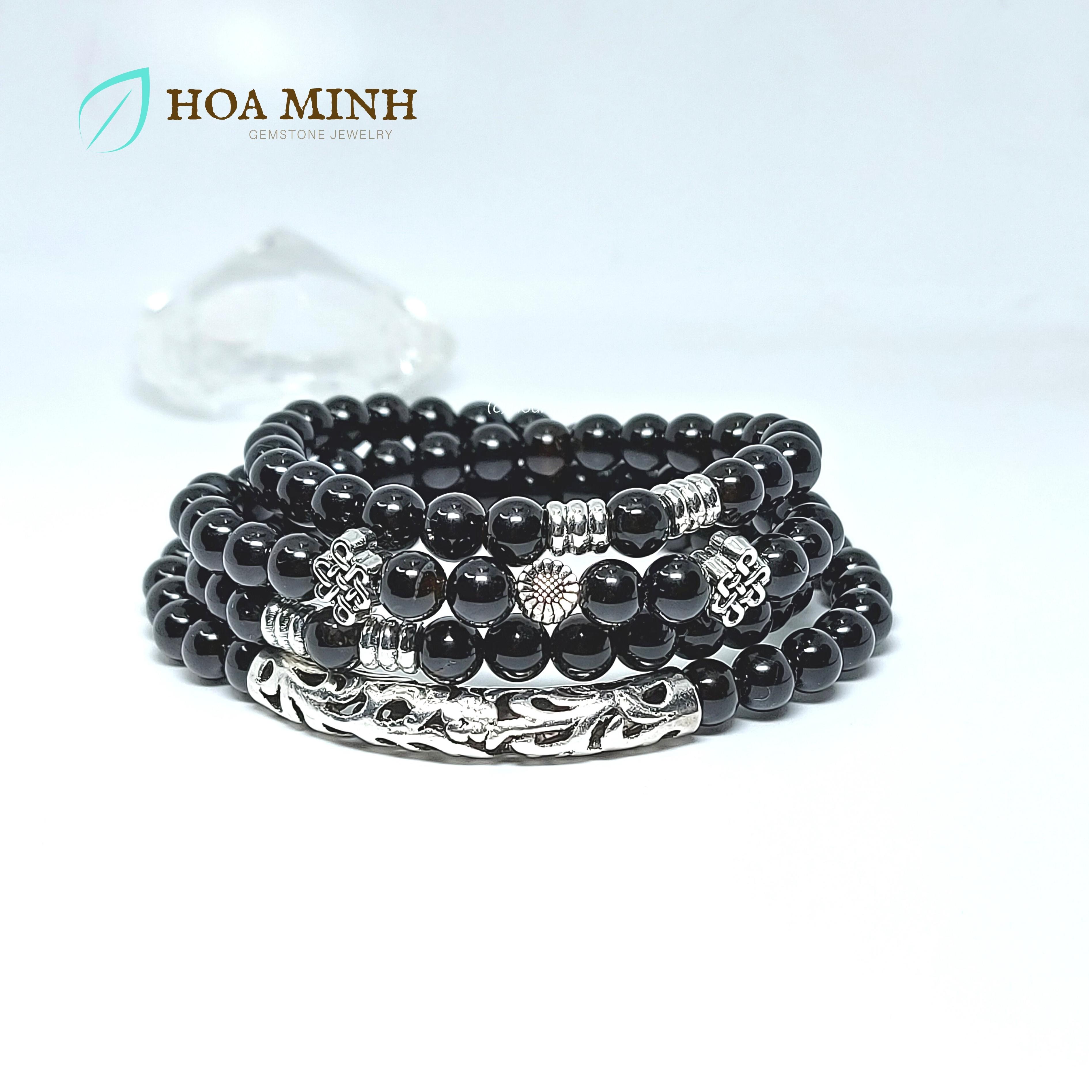 Chuỗi 108 hạt đá Mã Não 6 li | Hoa Minh Gem