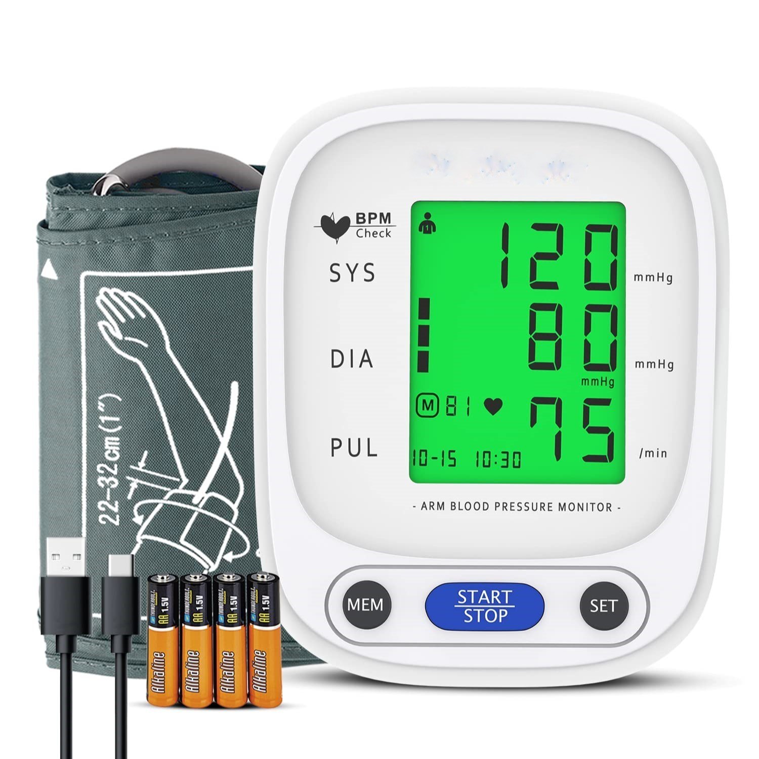 Talking BP Machine Digital Blood Pressure Monitor with Voice USB Port ...