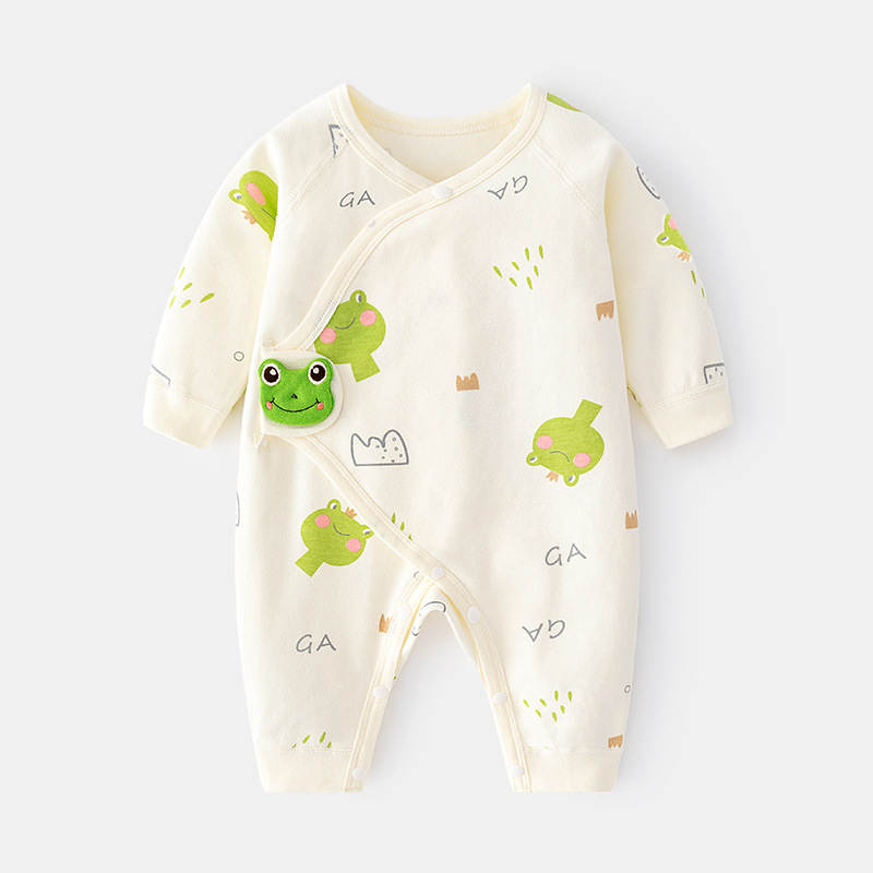 Insular Newborn onesie, baby boneless jumpsuit, autumn and winter, pure cotton, rompers, Velcro, baby clothes