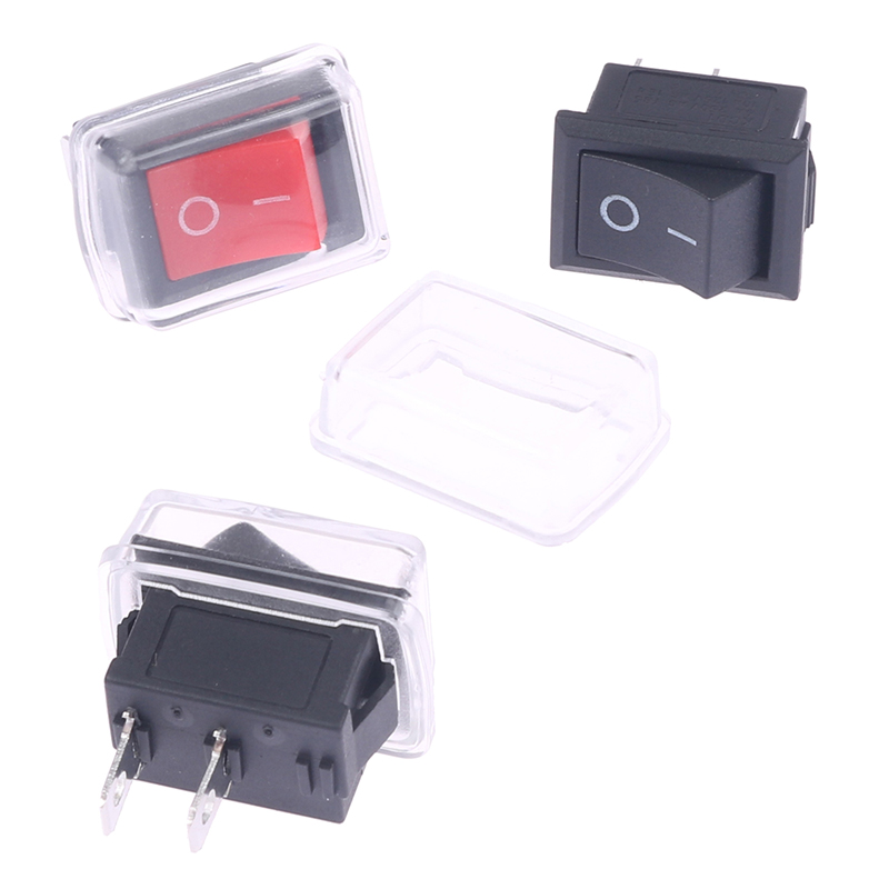 Kocoo 5Pcs Push Button Mini Switch 2Pin On/Off Rocker Switch with waterproof cover